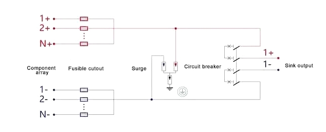 DC PV combiner box wiring diagram