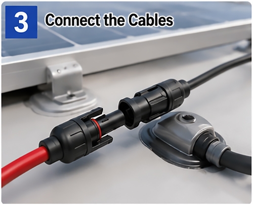 RV solar panel connect cables