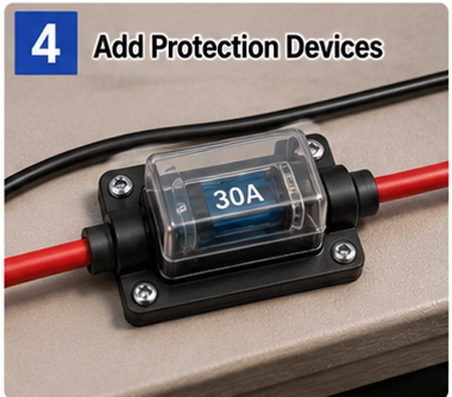 RV solar panel add protection devices