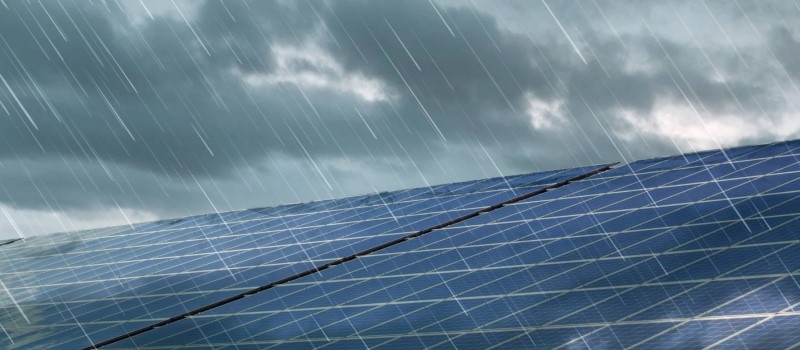 Rain on solar panels