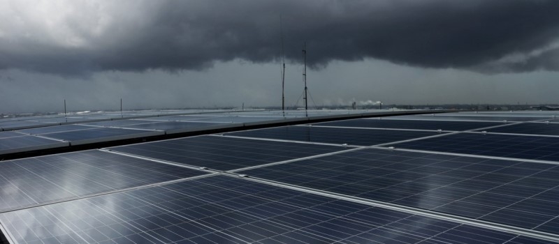 Solar panels on cloudy days