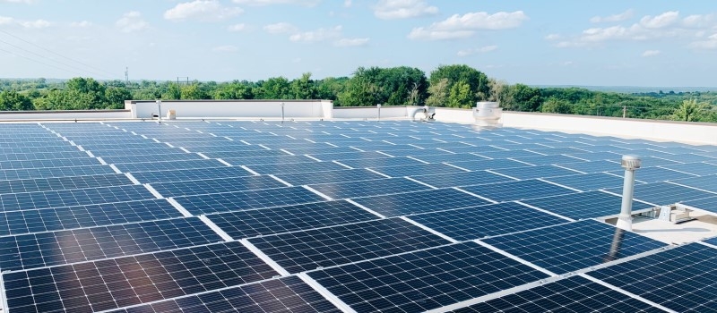 Solar panels on roof