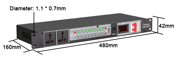 10 outlet power sequencer controller dimension