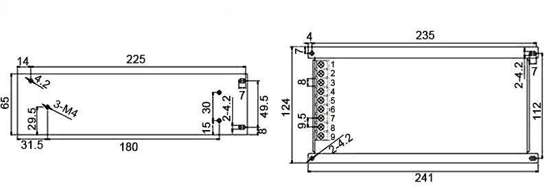 24V 40A 1000W SMPS Switching Power Supply Dimension