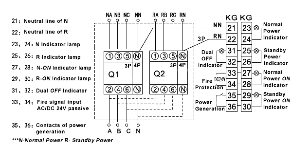 10-100A Automatic Transfer Switch Wiring Diagram