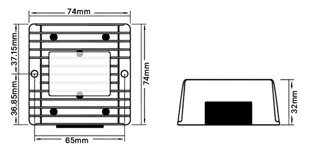 10A/15A/20A Step Down DC Converter Dimension