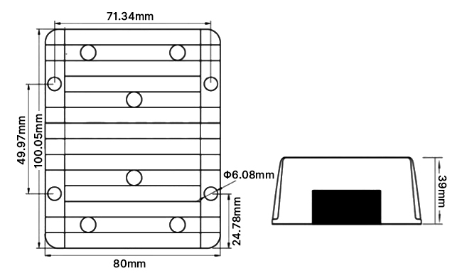 30A/35A/40A Step Down DC Converter Dimension