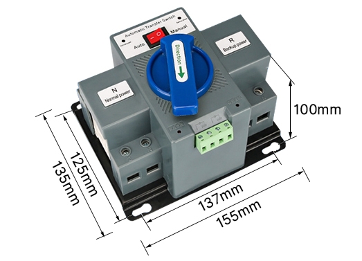 2P Home Automatic Transfer Switch Dimension