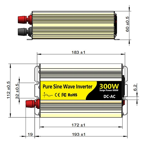 300W power inverter for home size