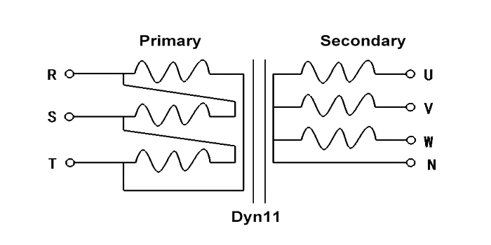 4 kVA to 50 kVA three-phase isolation transformer schematic diagram
