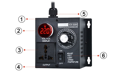 Adjustable 4000W SCR Voltage Regulator Details