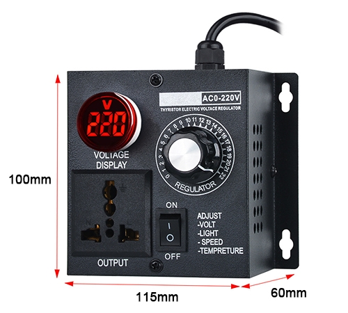 Adjustable 4000W SCR Voltage Regulator Dimension