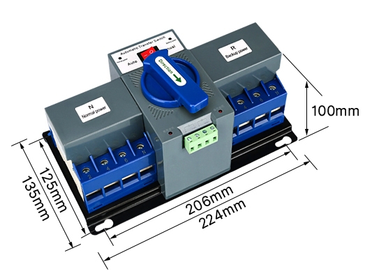 4P Home Automatic Transfer Switch Dimension