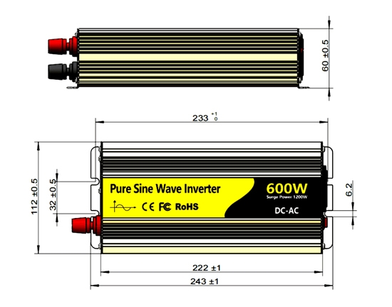 600W power inverter for home size