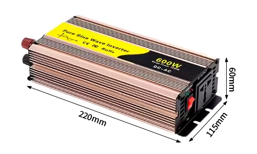 600W power inverter size