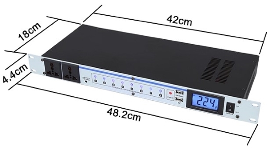 8u rack mount power sequencer dimension