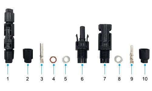 MC4 solar connector 1000V detail