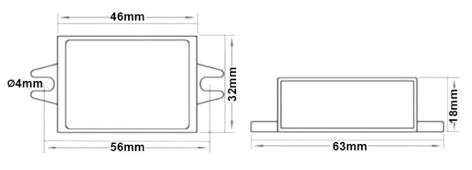 Female Socket DC Boost Converter Dimension