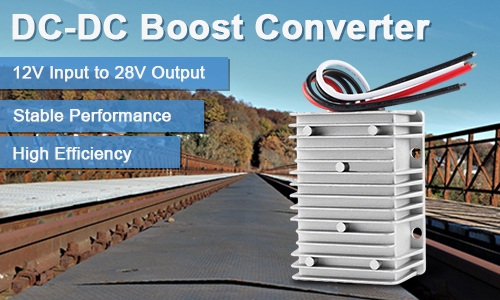DC-DC boost converter 12V to 28V feature