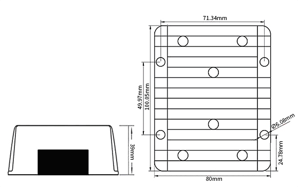 DC DC buck converter 100 80 39mm size