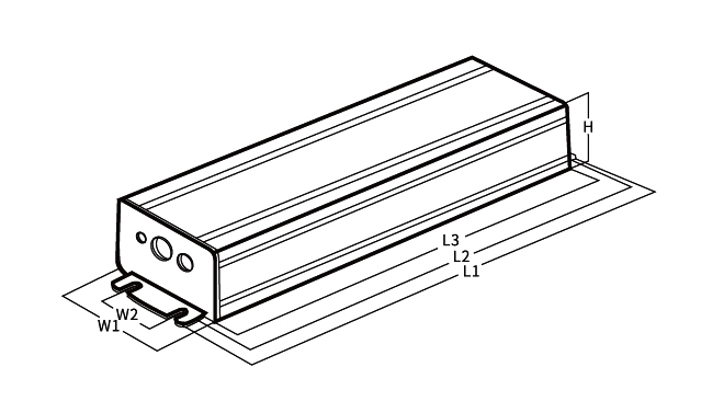 100W constant current LED driver size
