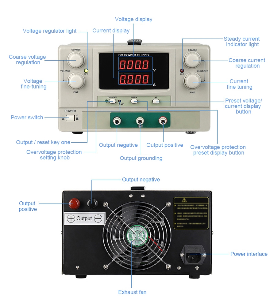 30V 10A Linear Adjustable DC Power Supply Structure