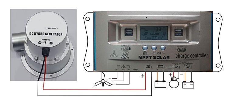 Micro hydroelectric generator connection diagram