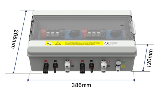 PV combiner box 2 in 2 out size