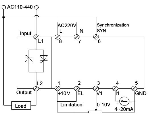 Mini Single-Phase Power Regulator Wiring Principle