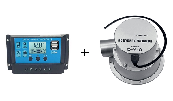 Solar controller paired with hydroelectric generator