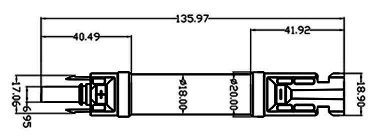 Solar photovoltaic fuse connector size