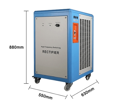Electroplating rectifier 3000a size