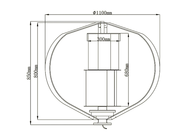 Vertical axis wind turbine 100 to 300w size