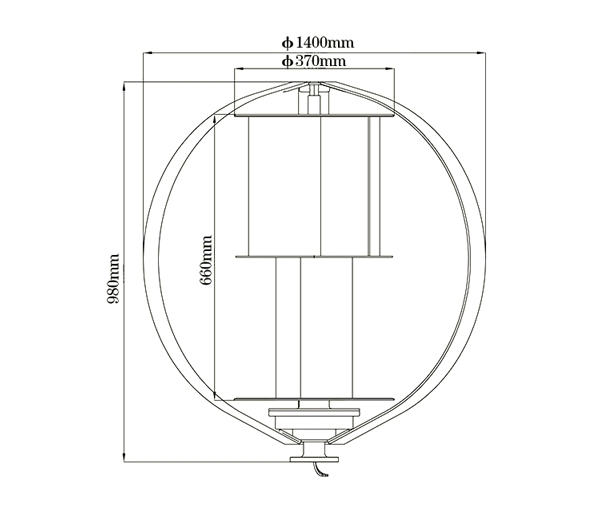 Vertical axis wind turbine 300 to 400w size