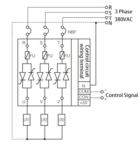 4-Wire 3 Phase SCR Power Controller Wiring Diagram